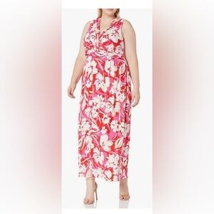 Vince Camuto Floral Maxi Skirt in Red and Pink